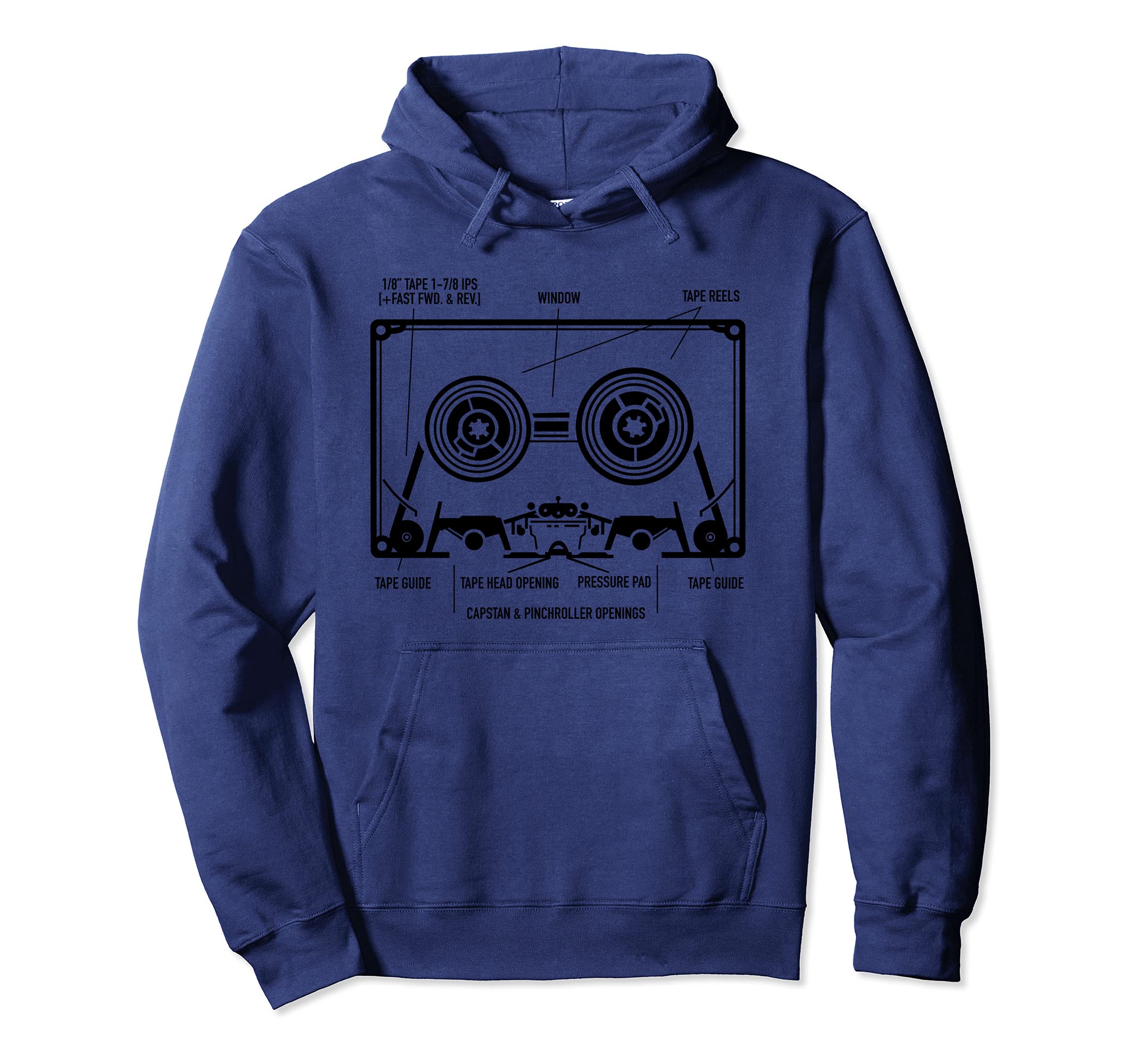 Mixtape Diagram Cassette Tape Hoodie - Casual Everyday Wear for Adults - T-Shirt, Sweatshirt, Hoodie