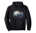 Train Lovers Fun Distressed Train Hoodie - Graphic Print for Adults - T-Shirt, Sweatshirt, Hoodie
