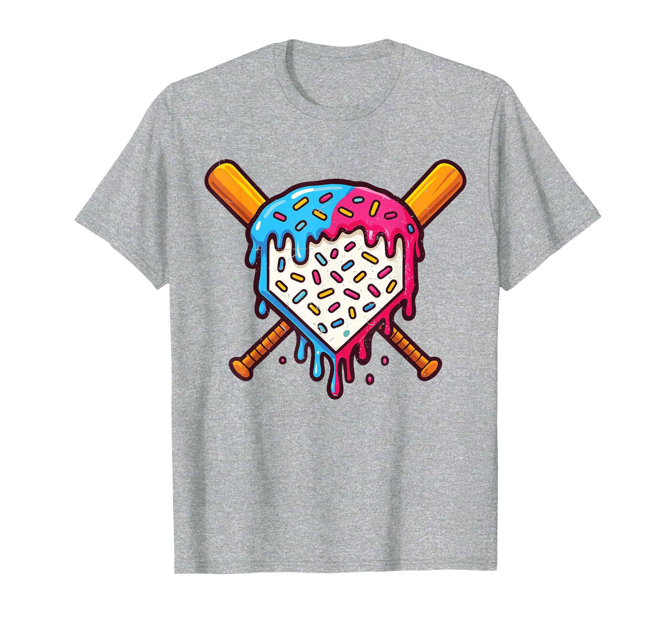 Home Plate Baseball Drip Ice Cream T-Shirt - Streetwear Style for Adults - T-Shirt, Sweatshirt, Hoodie