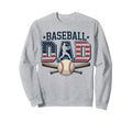 Patriotic Baseball Dad Usa Flag Sweatshirt - Unique Graphic for Adults - T-Shirt, Sweatshirt, Hoodie