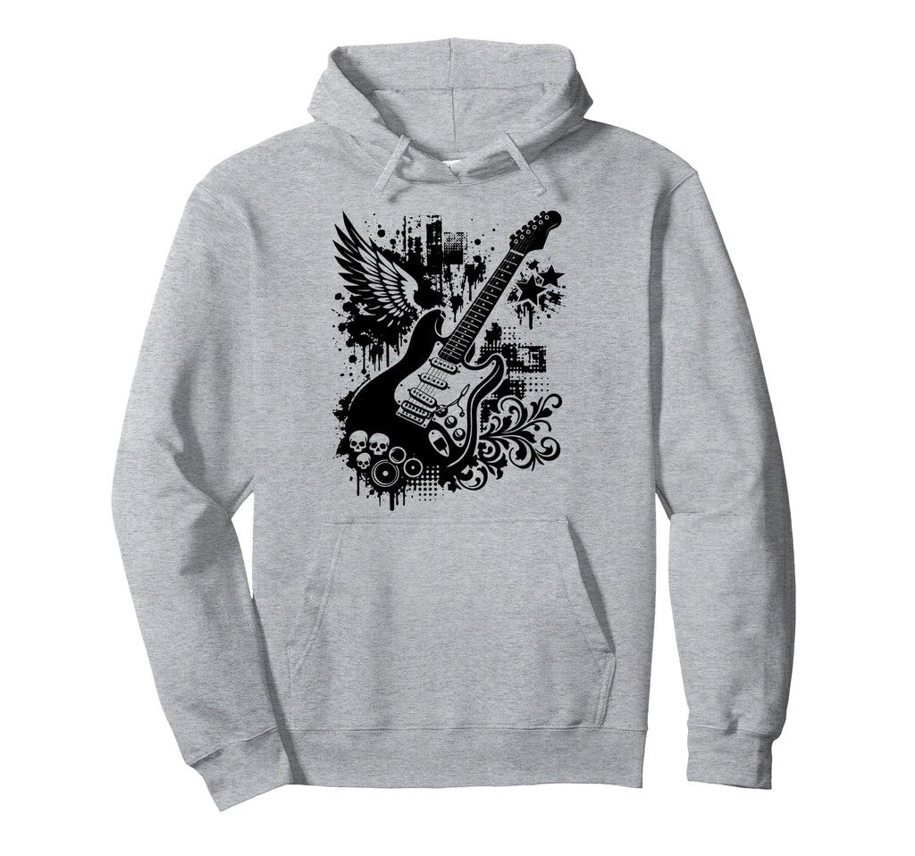 Frutiger Metro Y2K Electric Guitar Hoodie - Unique Graphic Unisex - T-Shirt, Sweatshirt, Hoodie