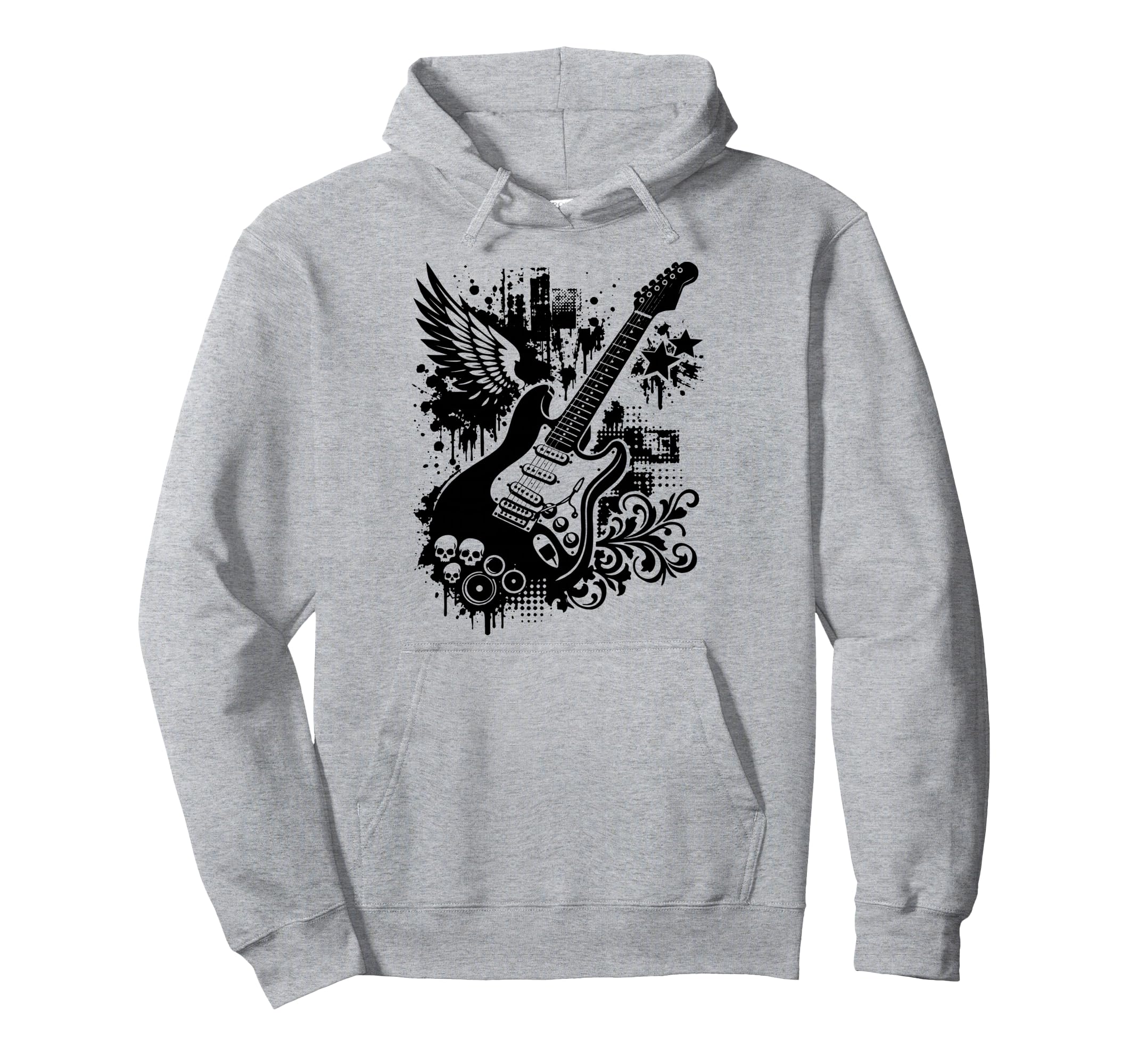 Frutiger Metro Y2K Electric Guitar Hoodie - Unique Graphic Unisex - T-Shirt, Sweatshirt, Hoodie