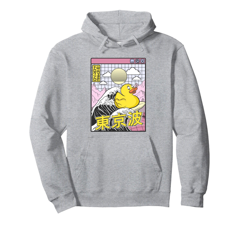 Rubber Duck Surfing Kanagawa Wave Hoodie - Aesthetic Graphic for Adults - T-Shirt, Sweatshirt, Hoodie