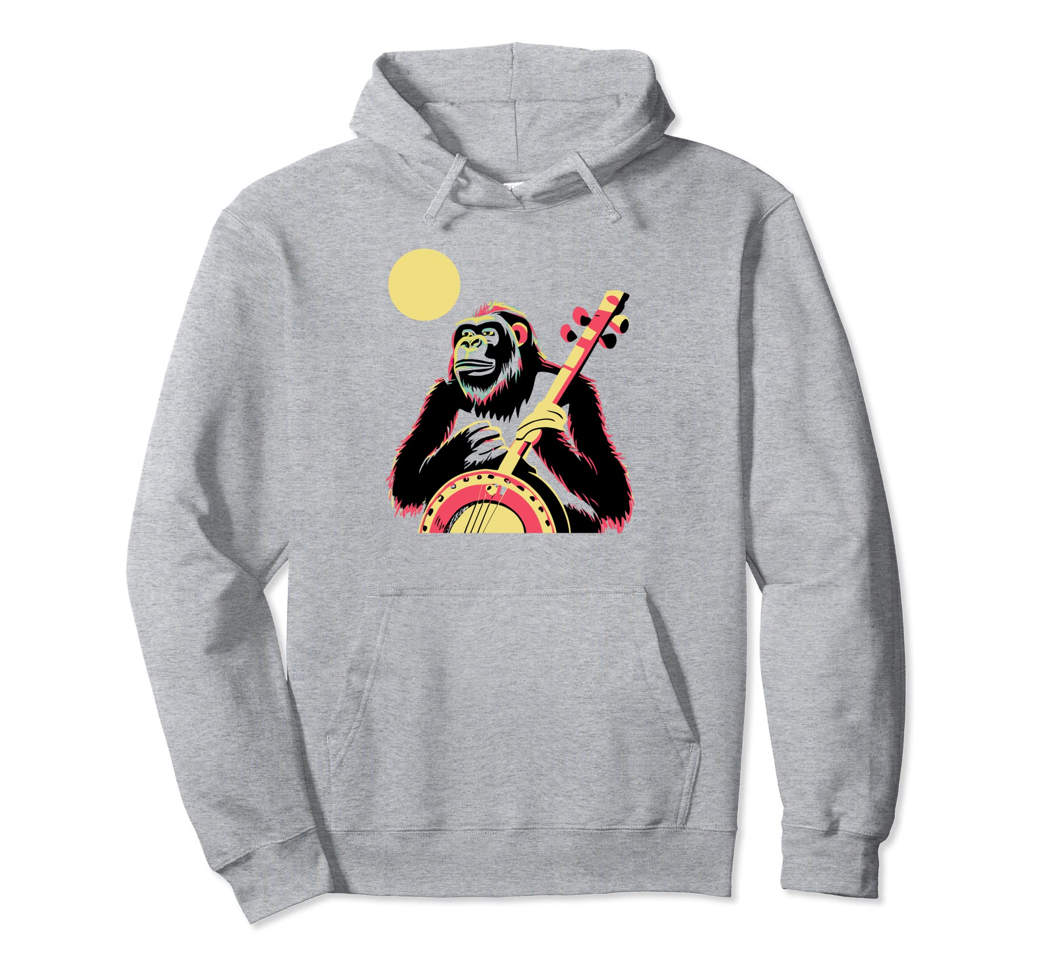 Gorilla Banjo Picker Distressed Music Hoodie - Aesthetic Graphic Men Women - T-Shirt, Sweatshirt, Hoodie