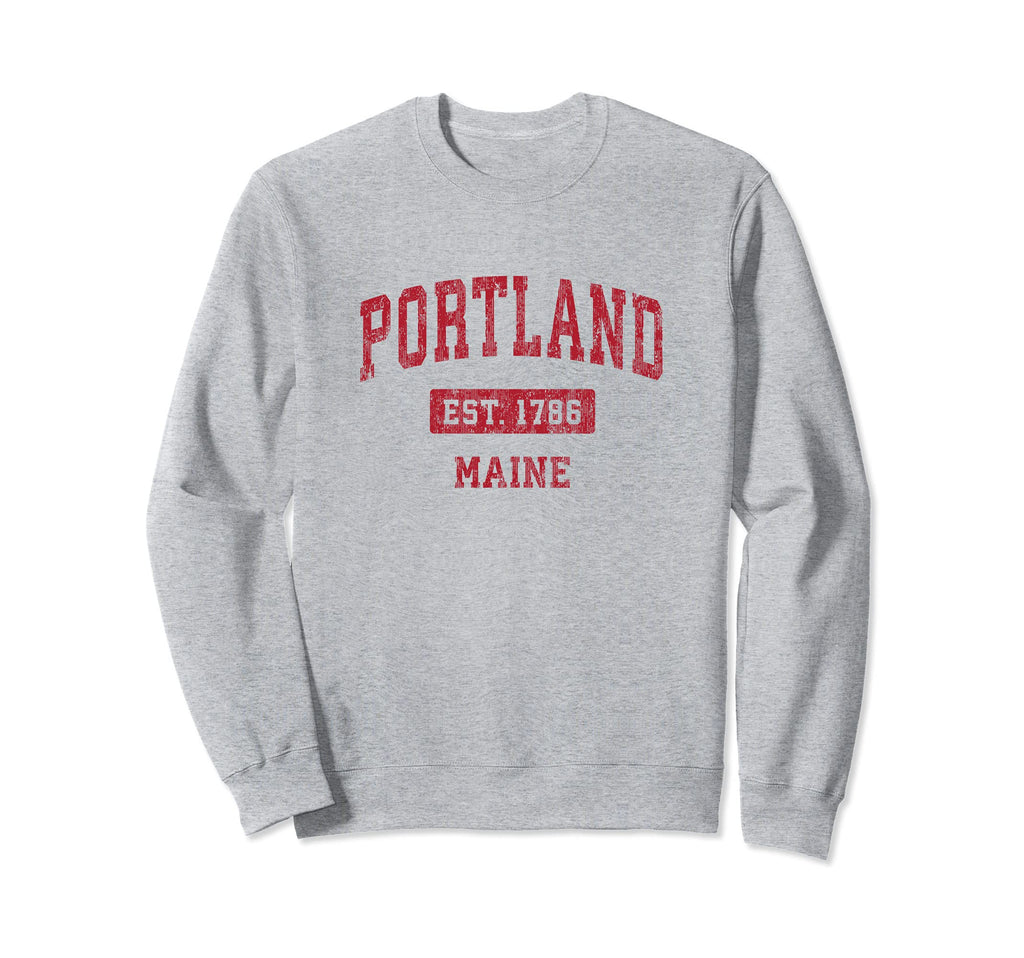 Portland Maine Me Sports Red Sweatshirt - Graphic Print for Adults - T-Shirt, Sweatshirt, Hoodie