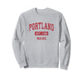 Portland Maine Me Sports Red Sweatshirt - Graphic Print for Adults - T-Shirt, Sweatshirt, Hoodie