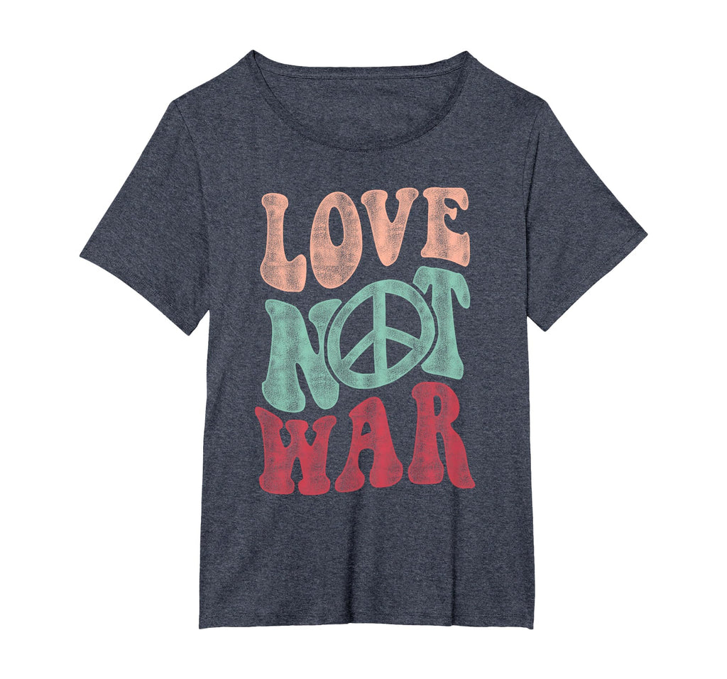 Love Not War Groovy Peace Sign T-Shirt - Novelty Apparel for Adults - T-Shirt, Sweatshirt, Hoodie