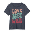 Love Not War Groovy Peace Sign T-Shirt - Novelty Apparel for Adults - T-Shirt, Sweatshirt, Hoodie