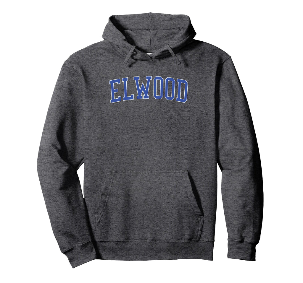 Elwood Distressed Blue Varsity Hoodie - Aesthetic Graphic Unisex - T-Shirt, Sweatshirt, Hoodie