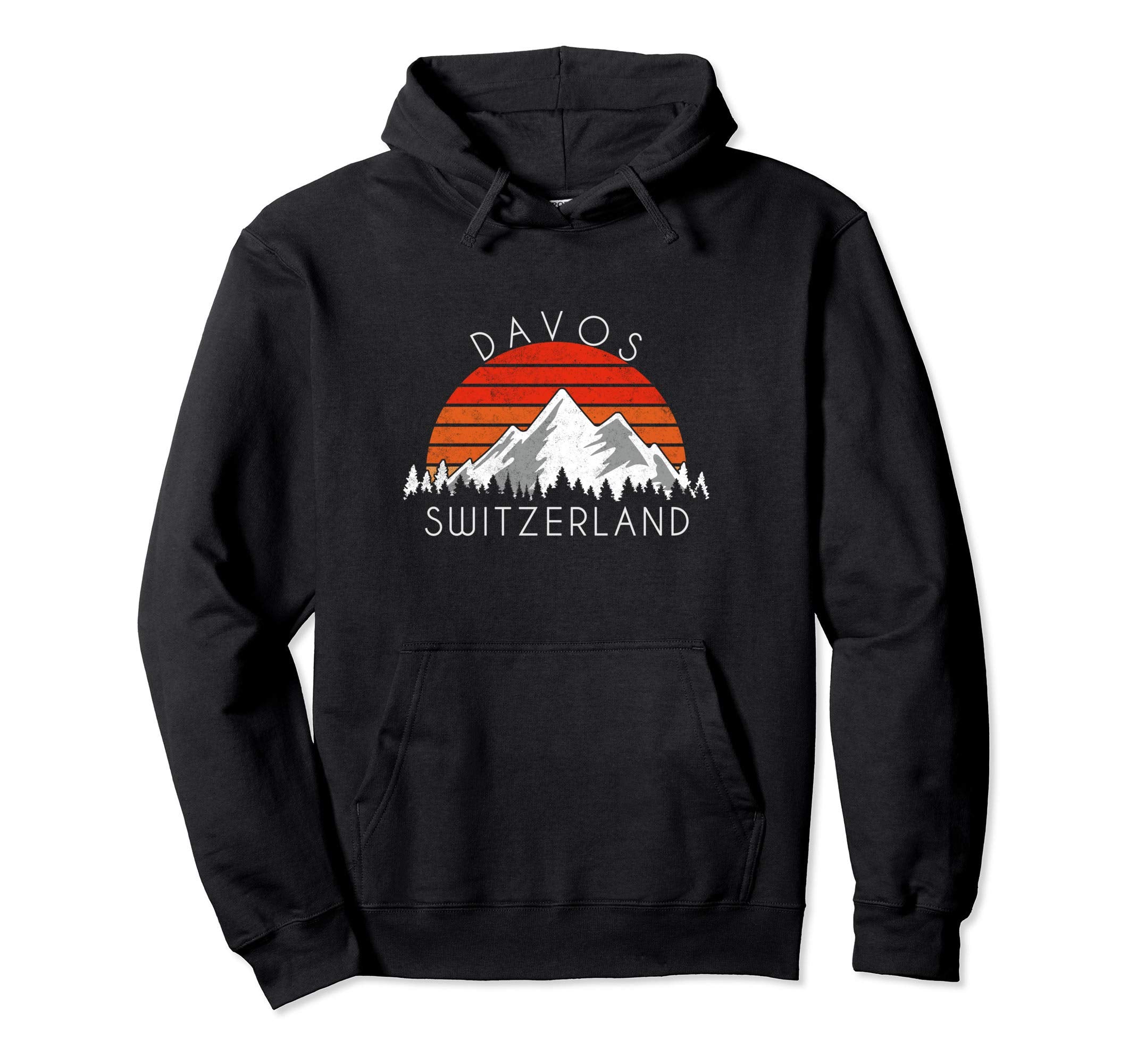 Davos Switzerland Distressed Hoodie - Aesthetic Graphic Unisex - T-Shirt, Sweatshirt, Hoodie
