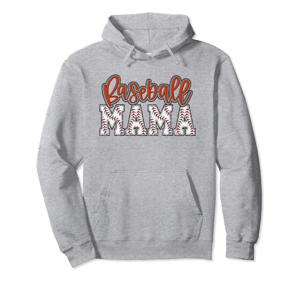 Baseball Mom Orange Baseball Mama Hoodie - Casual Everyday Wear for Adults - T-Shirt, Sweatshirt, Hoodie