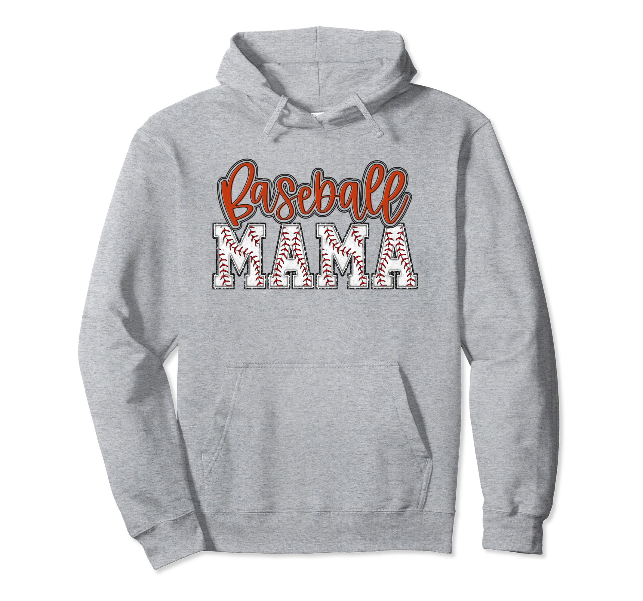 Baseball Mom Orange Baseball Mama Hoodie - Casual Everyday Wear for Adults - T-Shirt, Sweatshirt, Hoodie