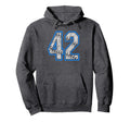Number 42 42 Jersey Baseball Laces Hoodie - Casual Everyday Wear Men Women - T-Shirt, Sweatshirt, Hoodie