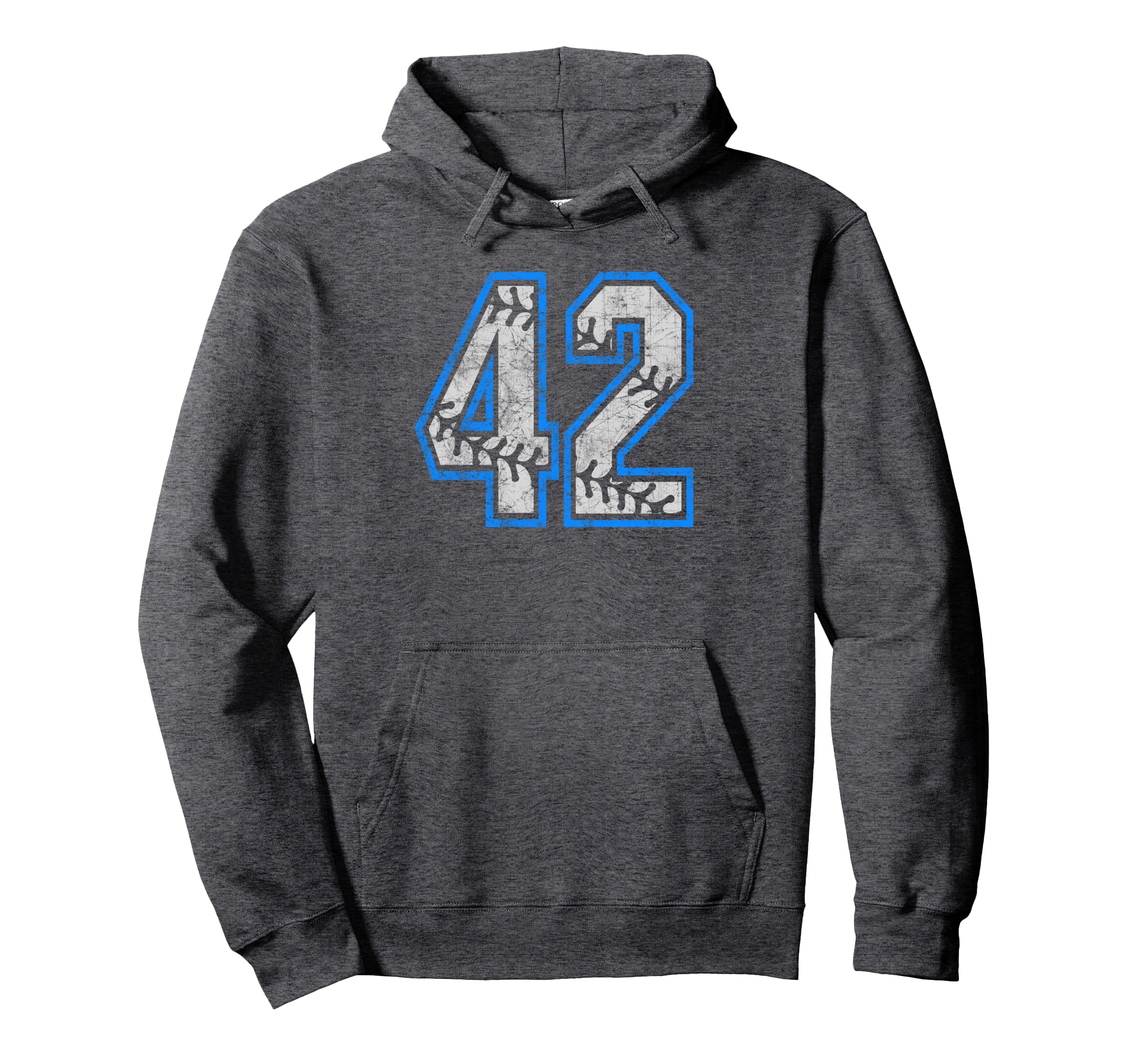 Number 42 42 Jersey Baseball Laces Hoodie - Casual Everyday Wear Men Women - T-Shirt, Sweatshirt, Hoodie