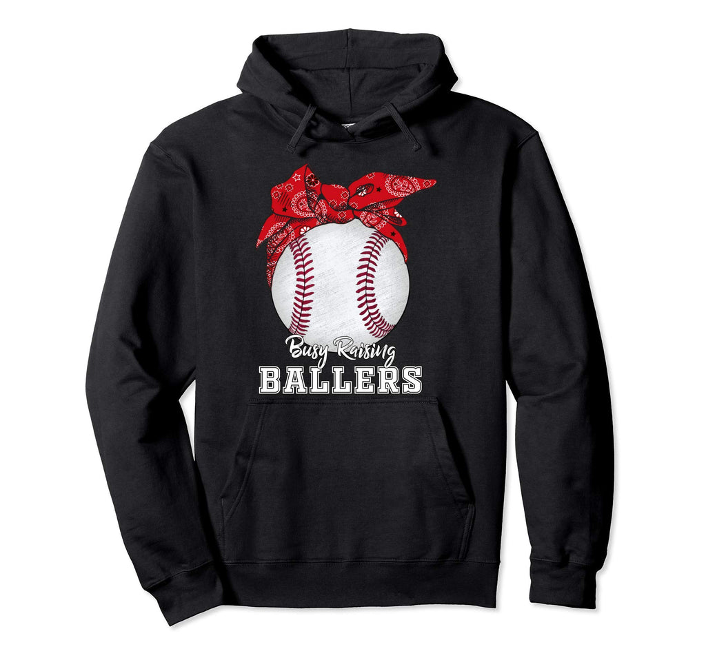Funny Busy Raising Ballers Baseball Hoodie - Streetwear Style for Adults - T-Shirt, Sweatshirt, Hoodie