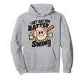 Hey Batter Batter Swing Baseball Mom Dad Hoodie - Graphic Print Unisex - T-Shirt, Sweatshirt, Hoodie
