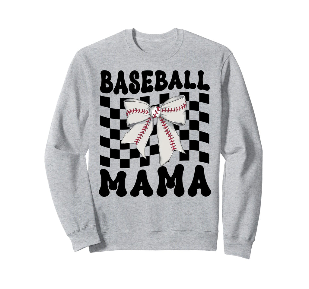 Baseball Mama Coquette Bow Game Day Sweatshirt - Graphic Print for Adults - T-Shirt, Sweatshirt, Hoodie
