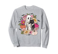 Ghost Black Cat Floral Boho Sweatshirt - Custom Art Print Unisex - T-Shirt, Sweatshirt, Hoodie