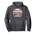 Baseball Mom Life Baseball Moms Hoodie - Novelty Apparel for Adults - T-Shirt, Sweatshirt, Hoodie