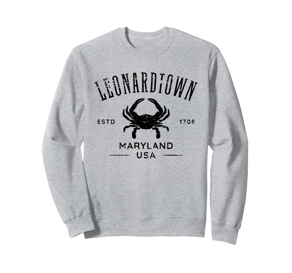 Leonardtown Maryland Distressed Crab Sweatshirt - Aesthetic Graphic Unisex - T-Shirt, Sweatshirt, Hoodie