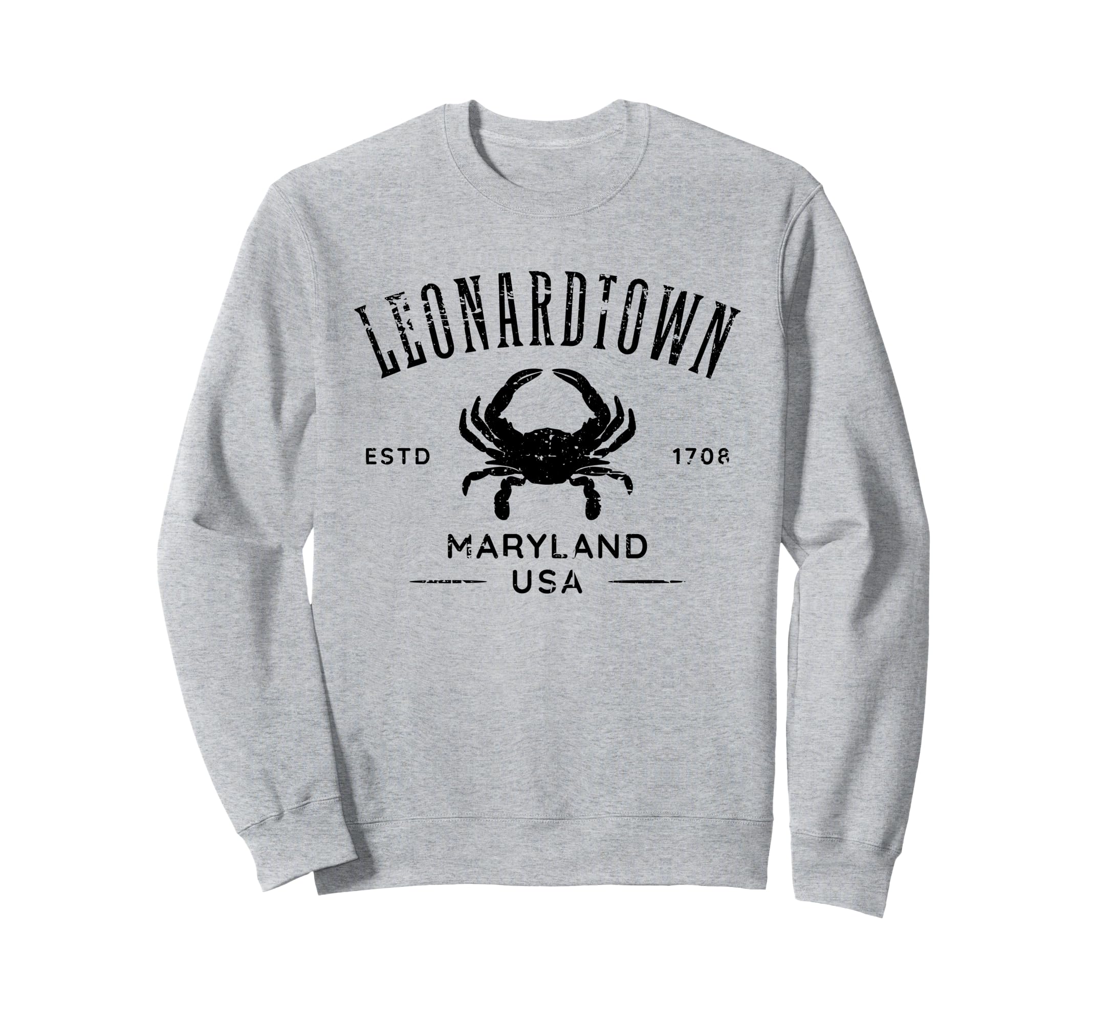 Leonardtown Maryland Distressed Crab Sweatshirt - Aesthetic Graphic Unisex - T-Shirt, Sweatshirt, Hoodie