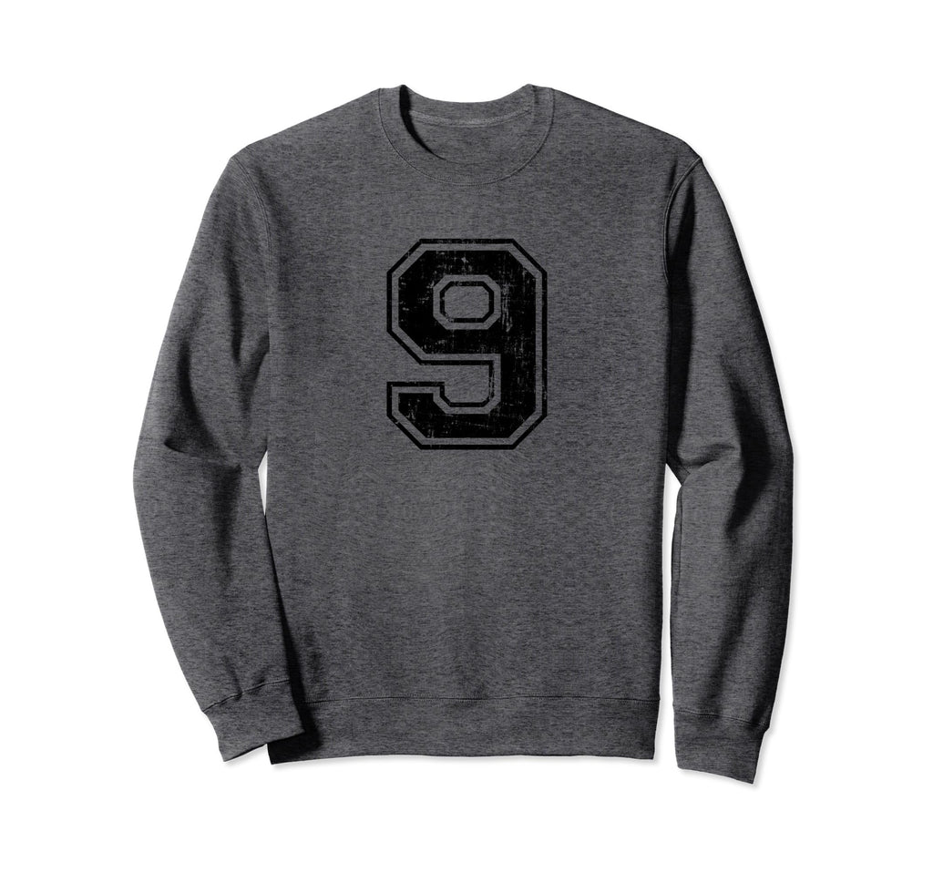 Number 9 Nine Varsity Distressed Sweatshirt - Streetwear Style Unisex - T-Shirt, Sweatshirt, Hoodie