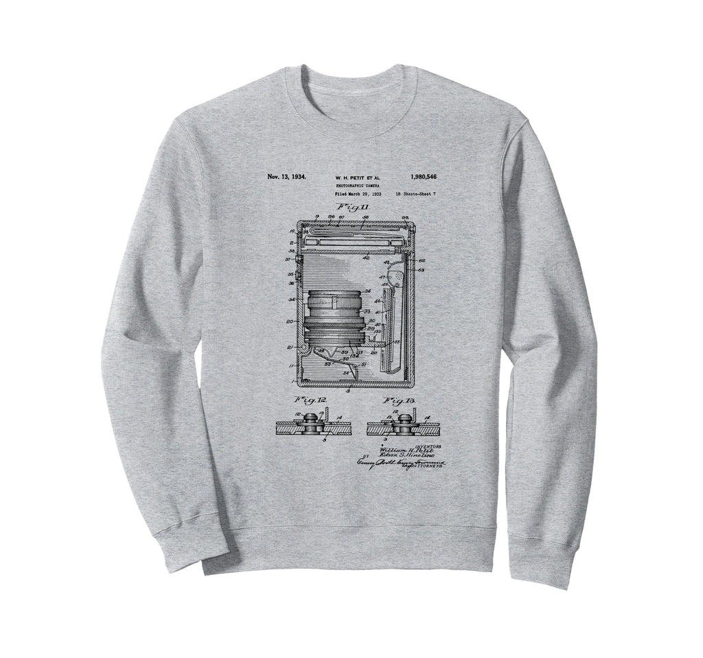 Camera Photographic Patent 1934 Sweatshirt - Aesthetic Graphic Men Women - T-Shirt, Sweatshirt, Hoodie