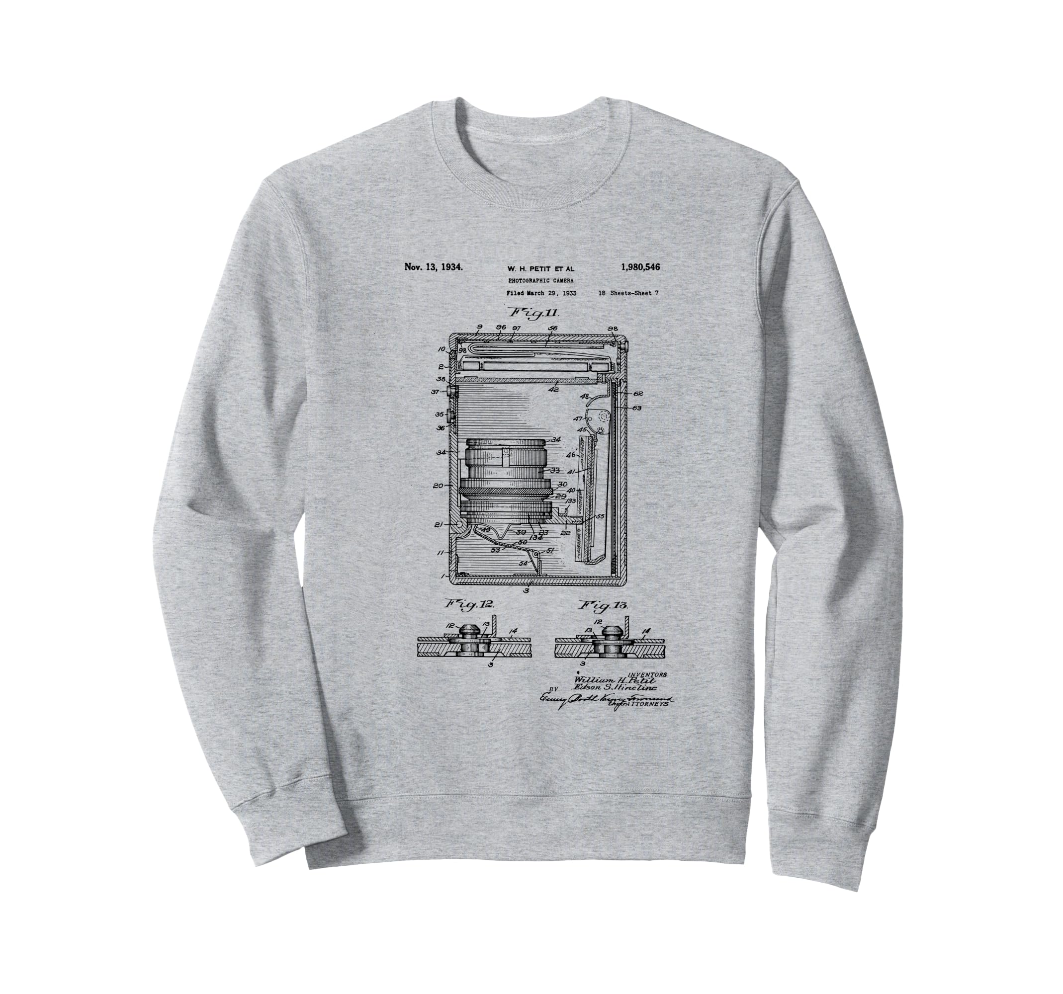 Camera Photographic Patent 1934 Sweatshirt - Aesthetic Graphic Men Women - T-Shirt, Sweatshirt, Hoodie