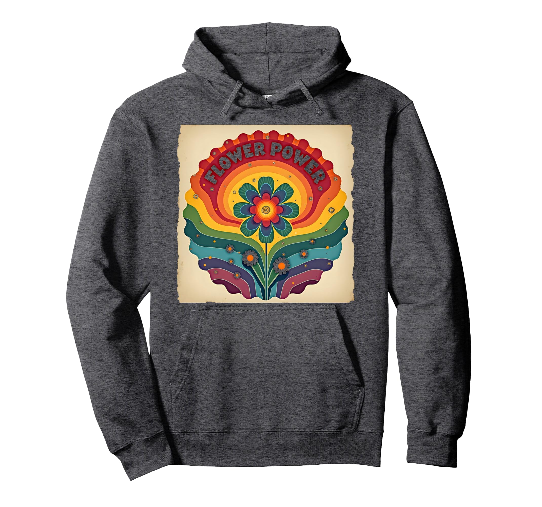 Flower Power Rainbow Floral Hippie Soul Hoodie - Trendy Graphic Unisex - T-Shirt, Sweatshirt, Hoodie