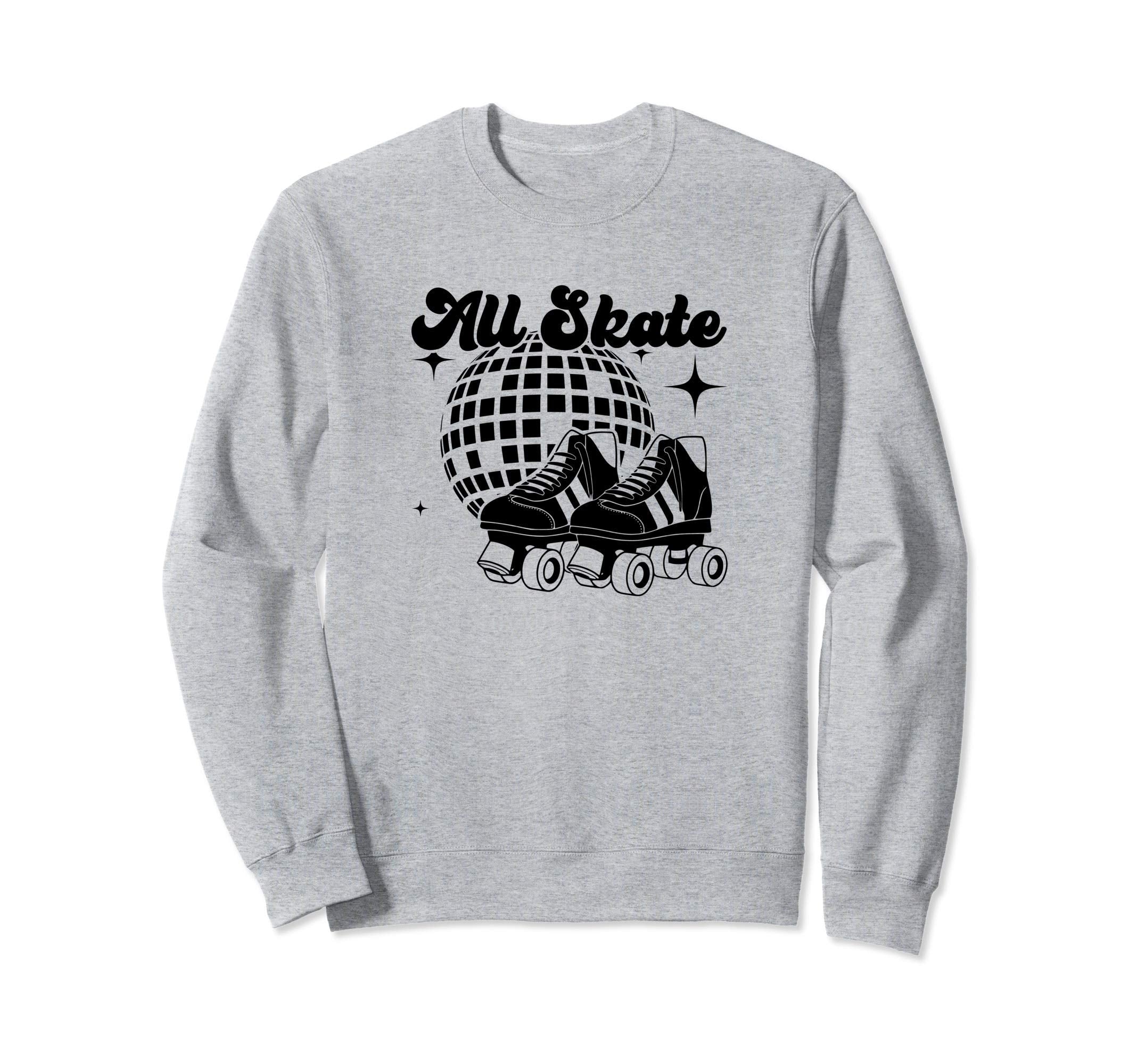 All Skate 70S Disco Roller Skating Sweatshirt - Novelty Apparel for Adults - T-Shirt, Sweatshirt, Hoodie