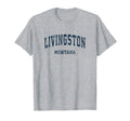 Livingston Montana Mt Varsity Sports Navy T-Shirt - Minimalist Print Unisex - T-Shirt, Sweatshirt, Hoodie