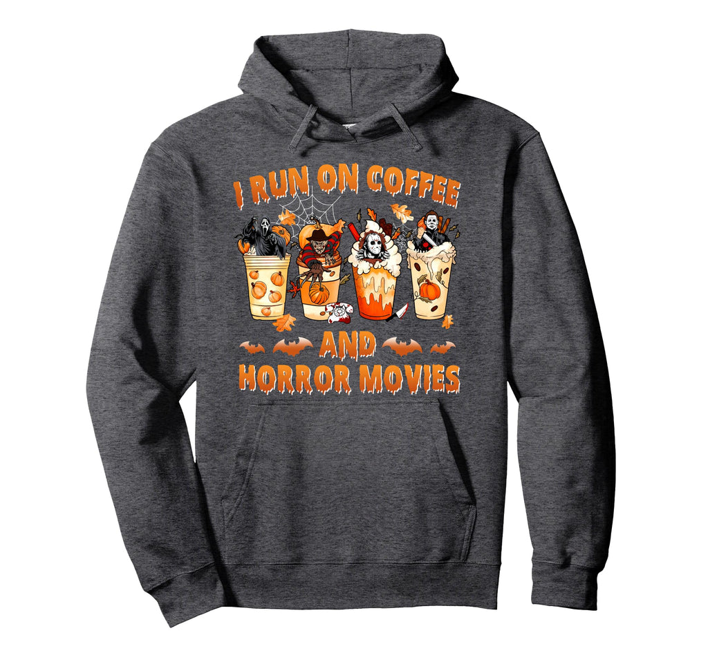 I Run Coffee And Horror Movies Hoodie - Custom Art Print for Adults - T-Shirt, Sweatshirt, Hoodie