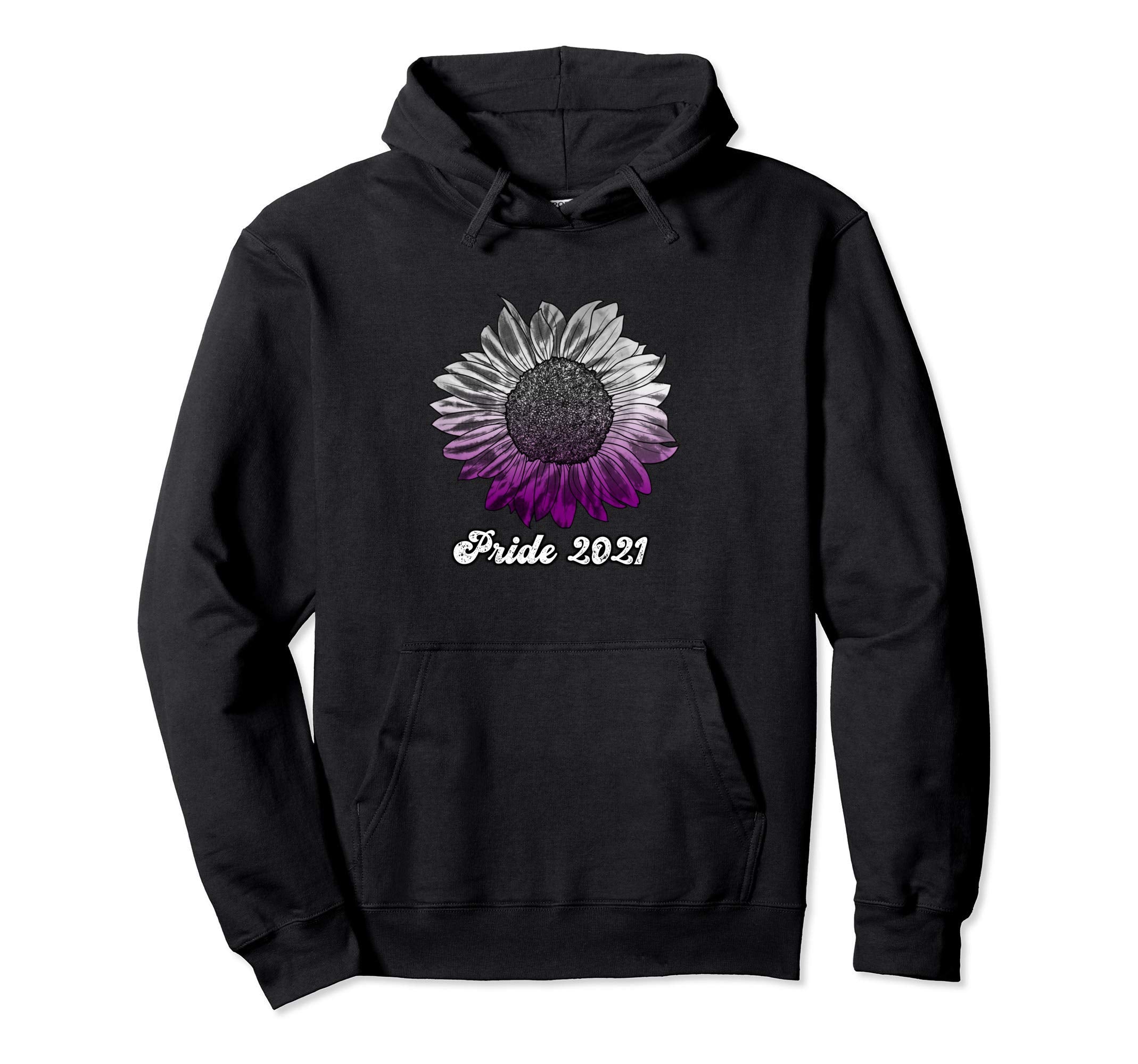 Asexual Tie Dye Sunflower Ace Pride 2021 Hoodie - Unique Graphic Men Women - T-Shirt, Sweatshirt, Hoodie