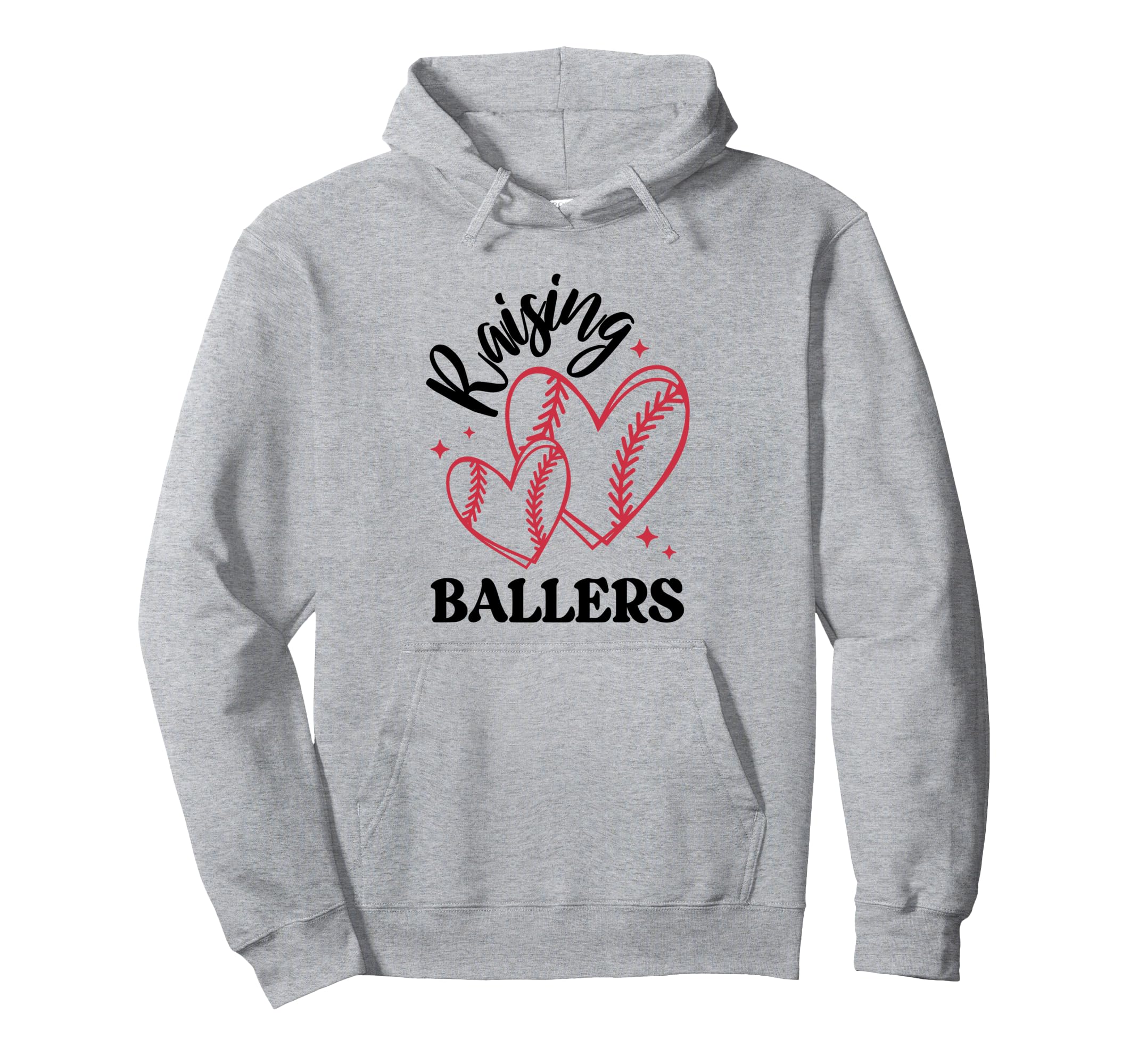 Raising Ballers American Baseball Mom Hoodie - Trendy Graphic Unisex - T-Shirt, Sweatshirt, Hoodie