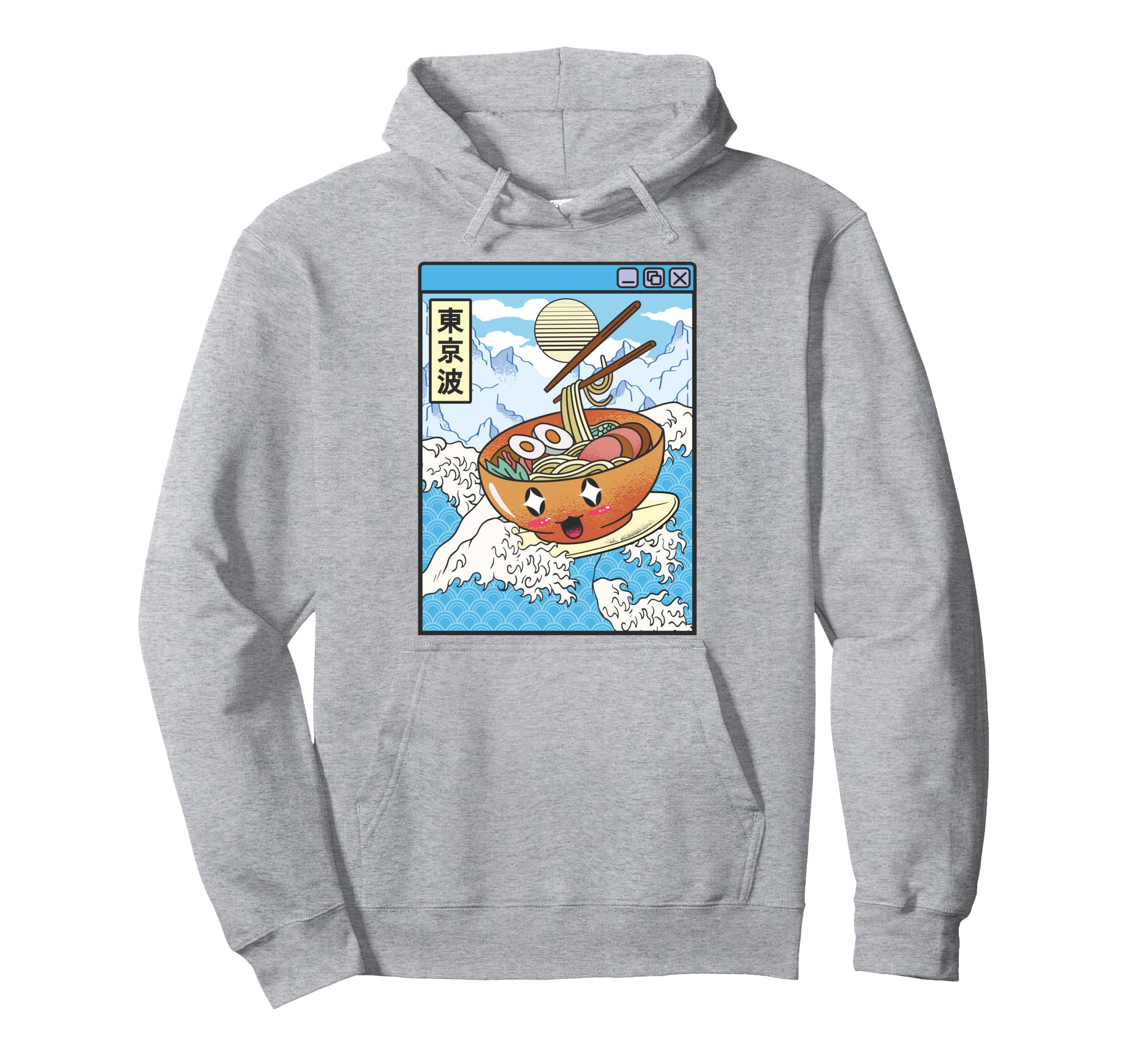Surfing Ramen Bowl Japanese Waves Anime Hoodie - Streetwear Style Unisex - T-Shirt, Sweatshirt, Hoodie