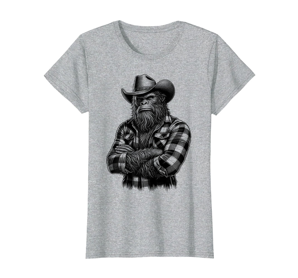 Bigfoot Sasquatch Funny Cowboy Cryptid T-Shirt - Fun Novelty Design Unisex - T-Shirt, Sweatshirt, Hoodie