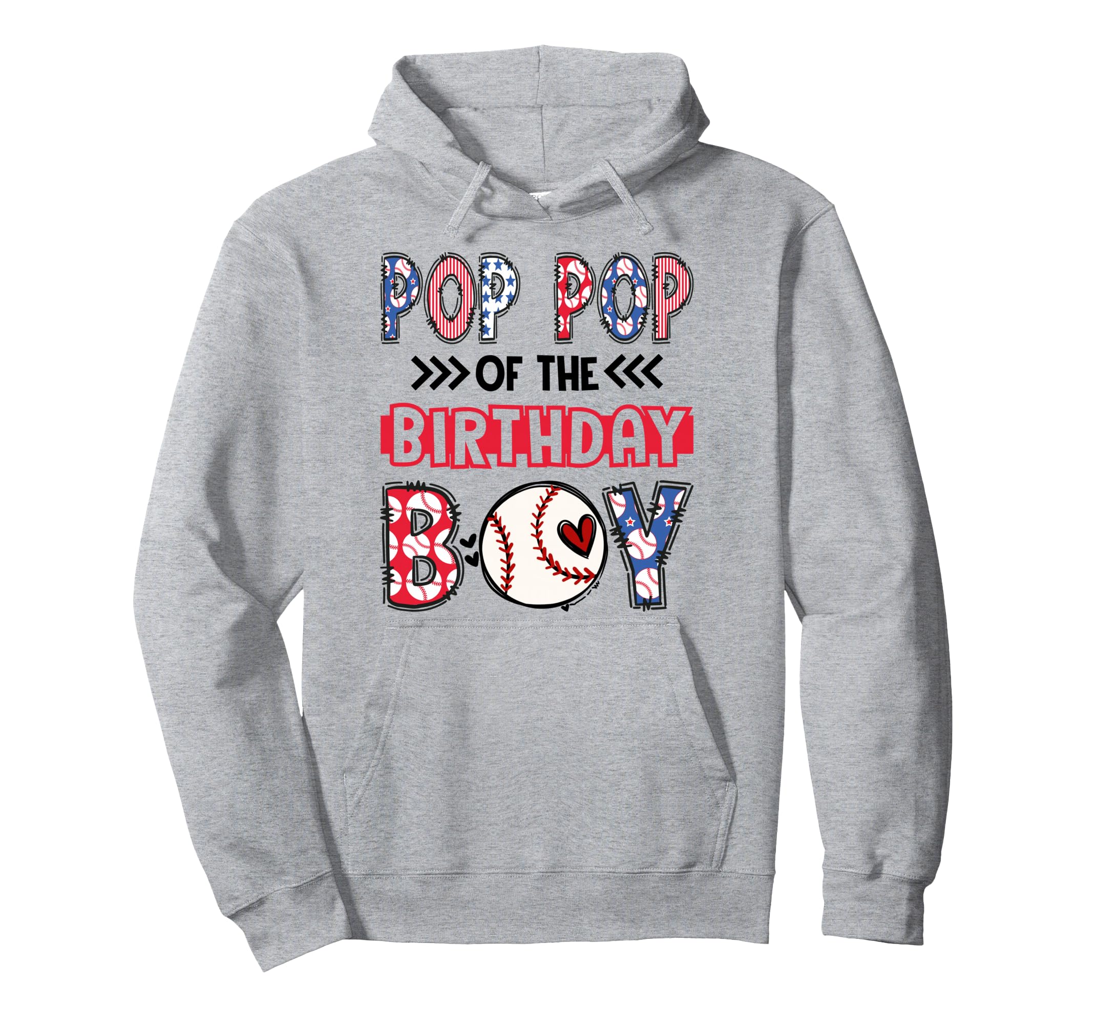 Pop Pop Birthday Matching Baseball Party Hoodie - Unique Graphic Unisex - T-Shirt, Sweatshirt, Hoodie