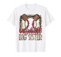 Baseball Big Sister Leopard Proud T-Shirt - Minimalist Print Men Women - T-Shirt, Sweatshirt, Hoodie