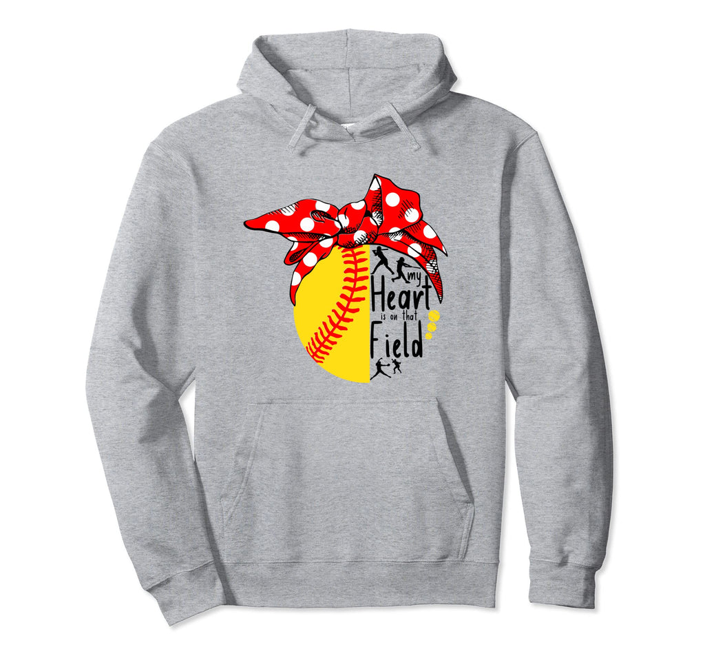 My Heart Is That Field Baseball Softball Hoodie - Graphic Print Men Women - T-Shirt, Sweatshirt, Hoodie