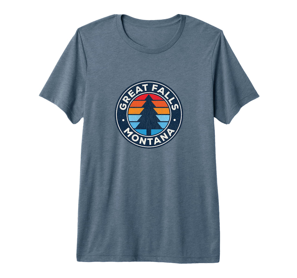 Great Falls Montana Mt 70S Tri T-Shirt - Fun Novelty Design for Adults - T-Shirt, Sweatshirt, Hoodie