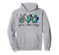 Peace Love Dogs Hoodie - Unique Graphic Unisex - T-Shirt, Sweatshirt, Hoodie