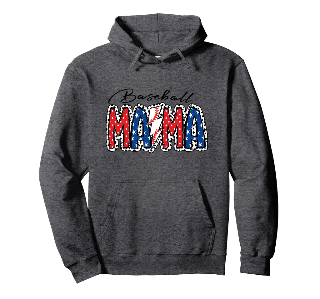 Baseball Mama Patriotic Baseball Gift Hoodie - Novelty Apparel Men Women - T-Shirt, Sweatshirt, Hoodie