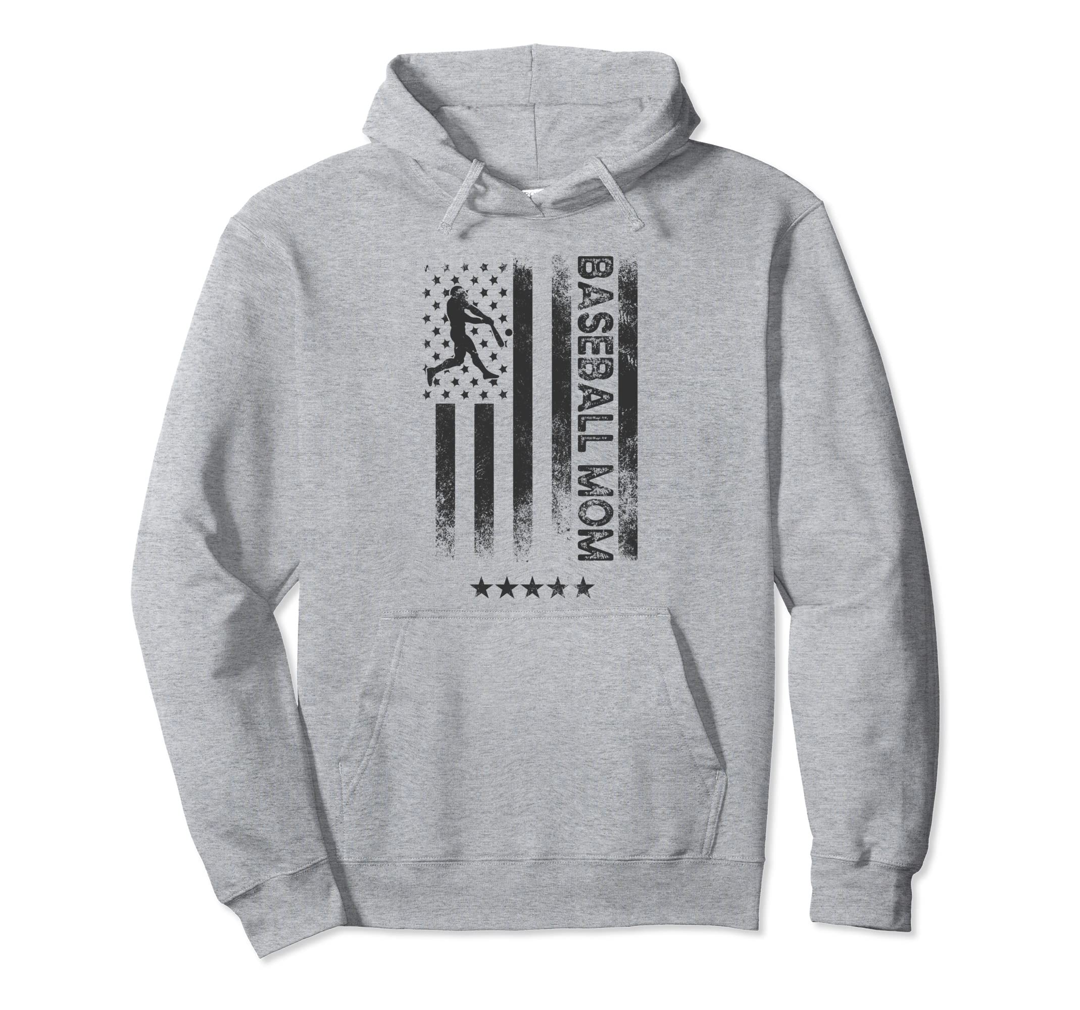 Usa American Flag Baseball Mom Hoodie - Fun Novelty Design for Adults - T-Shirt, Sweatshirt, Hoodie