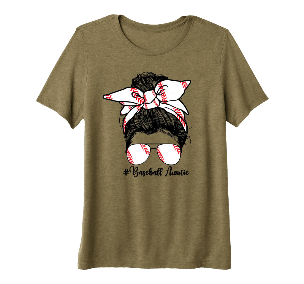 Womens Auntie Baseball Player Aunt T-Shirt - Custom Art Print Men Women - T-Shirt, Sweatshirt, Hoodie