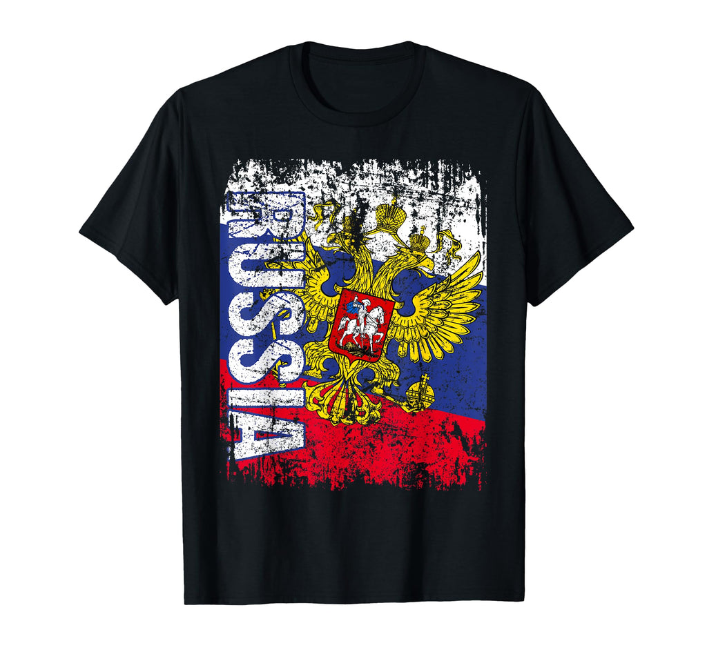 Russia Flag Distressed Russia T-Shirt - Unique Graphic for Adults - T-Shirt, Sweatshirt, Hoodie