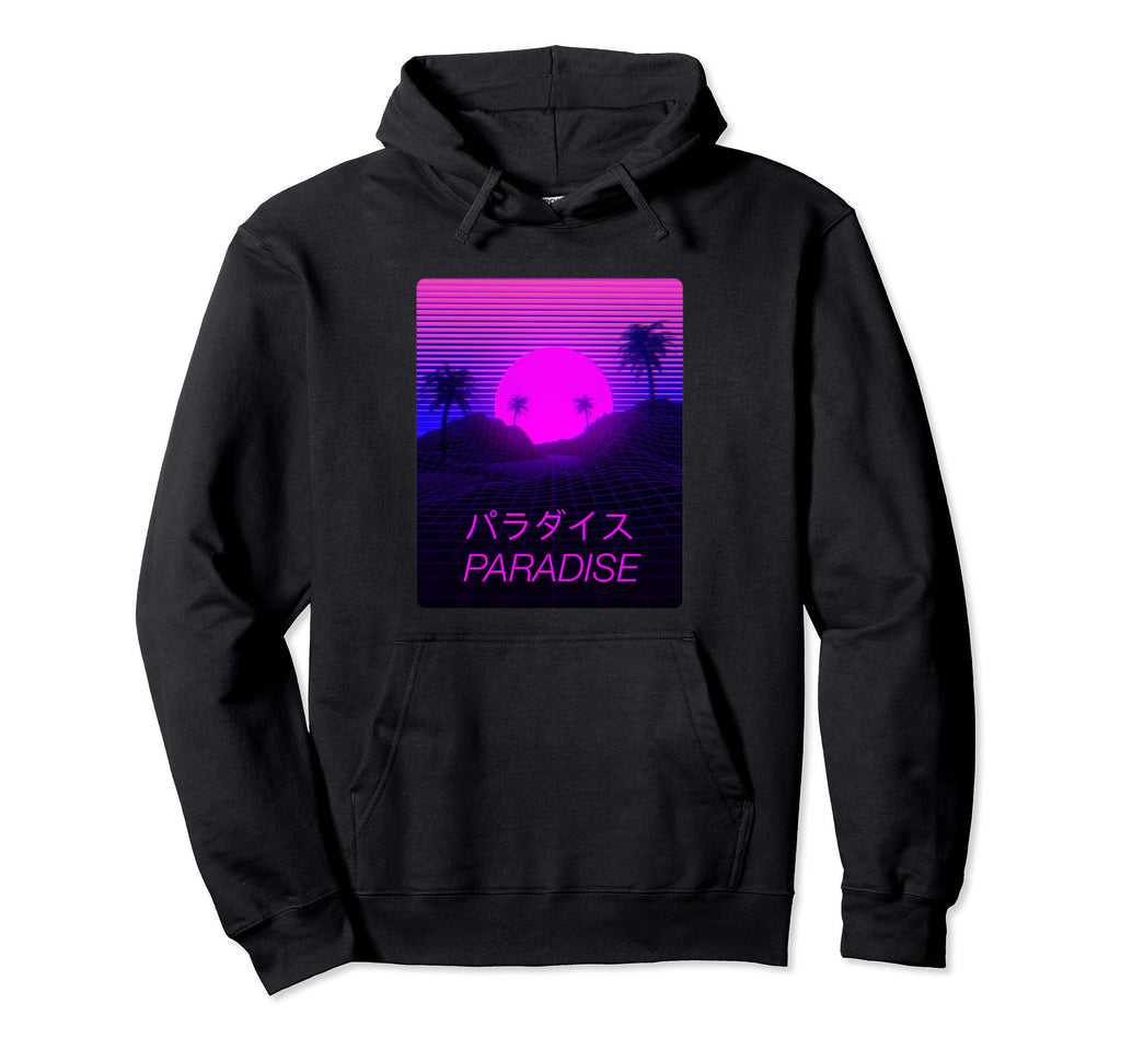 Vaporwave Paradise Aesthetic Retrowave Hoodie - Custom Art Print Unisex - T-Shirt, Sweatshirt, Hoodie