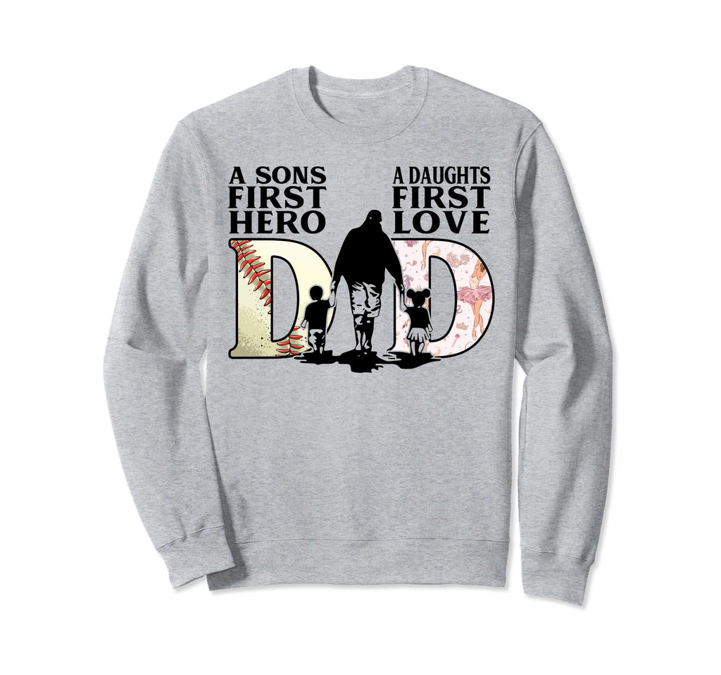 Baseball Dance Dad Sons First Hero Sweatshirt - Graphic Print Unisex - T-Shirt, Sweatshirt, Hoodie