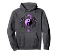 Purple Chinese Dragon Yin Yang Roses Hoodie - Graphic Print Men Women - T-Shirt, Sweatshirt, Hoodie