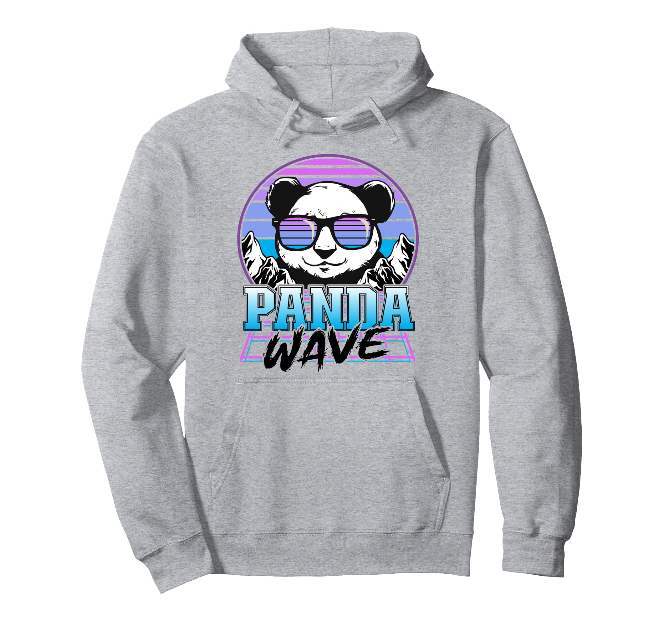 Panda Wave Synthwave Retrowave Hoodie - Fun Novelty Design for Adults - T-Shirt, Sweatshirt, Hoodie
