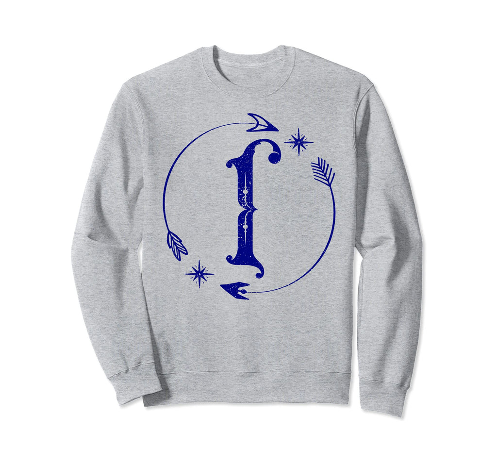 Initial I Monogram Boho Name Letter I Sweatshirt - Custom Art Print Unisex - T-Shirt, Sweatshirt, Hoodie